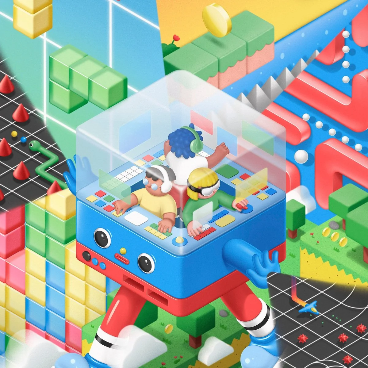 Videogames, VR and metaverse illustration for Chut! Explore