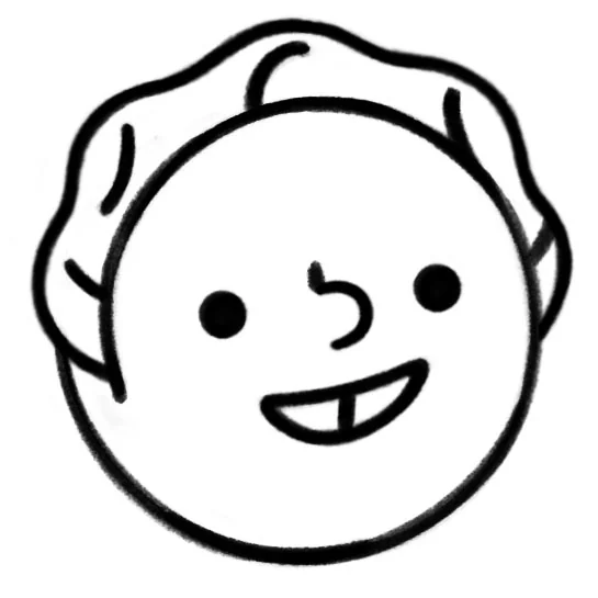 Discarded Gozos mascot &mdash; reads as a human face