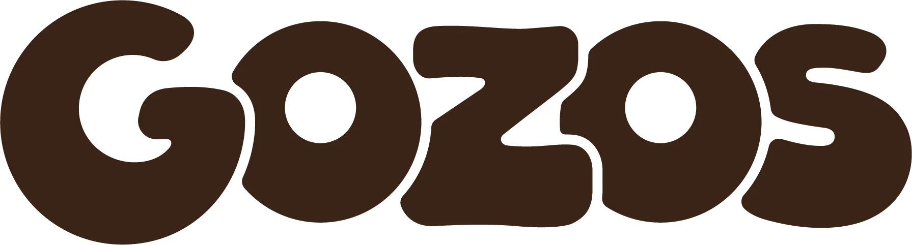 Gozos wordmark, final version, in Deep Cacao