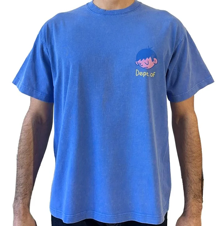 The blue Ice Cream Kid Tee worn, front.