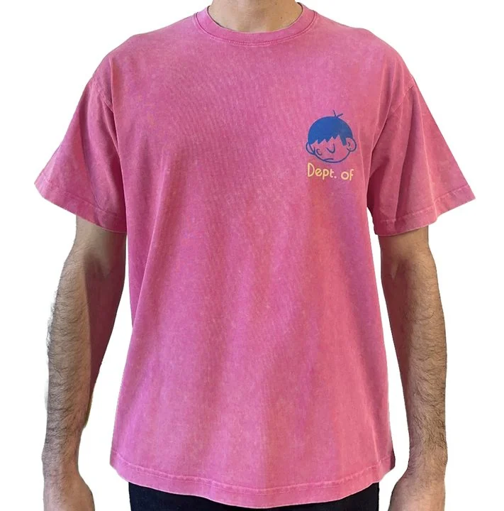 The pink Ice Cream Kid Tee worn, front.