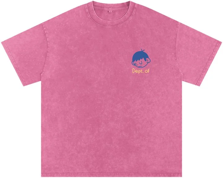 Pink Ice Cream Kid Tee with blue boy graphic.