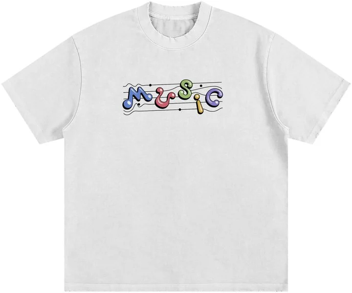Music Tee in white